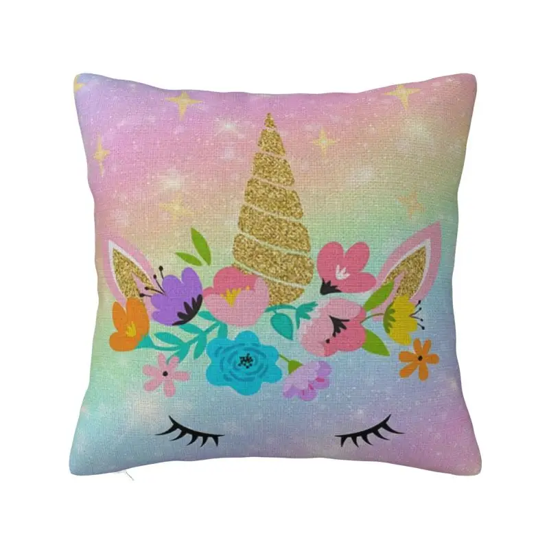 

Custom Nordic Cartoon Rainbow Unicorn Cushion Cover for Sofa Soft Pillow Case Bedroom Decoration
