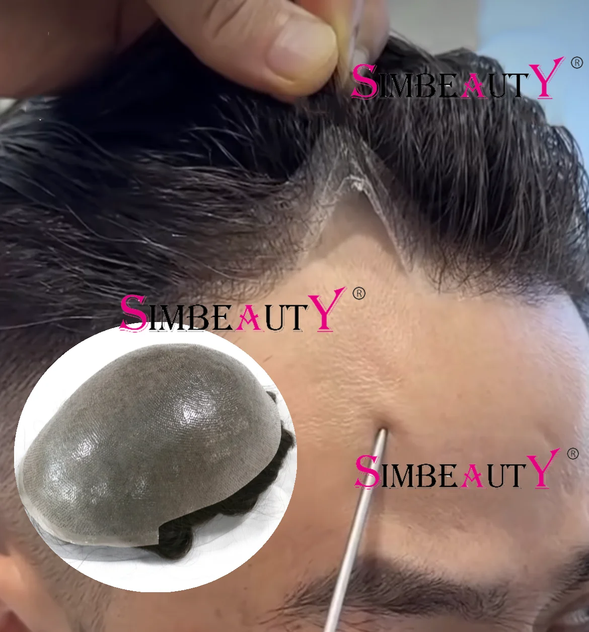 Natural Hairline Super durable Men's Toupee Brown Micro Skin Full PU 0.06mm replacement unit Black Grey mens Capillary prosthesi