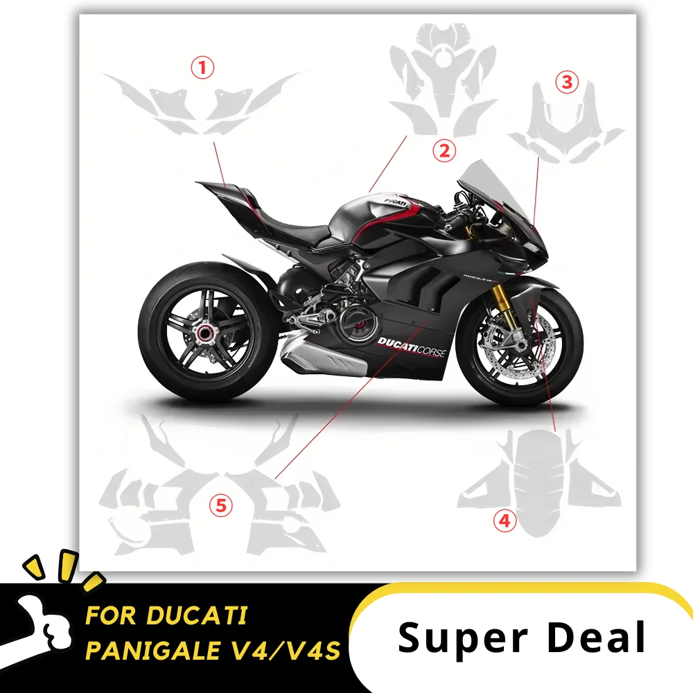 

For DUCATI Panigale V4 V4S PPF TPU Protective Film Full Body Paint Protection Scratch Resistant Kit ducati panigale V4 VS