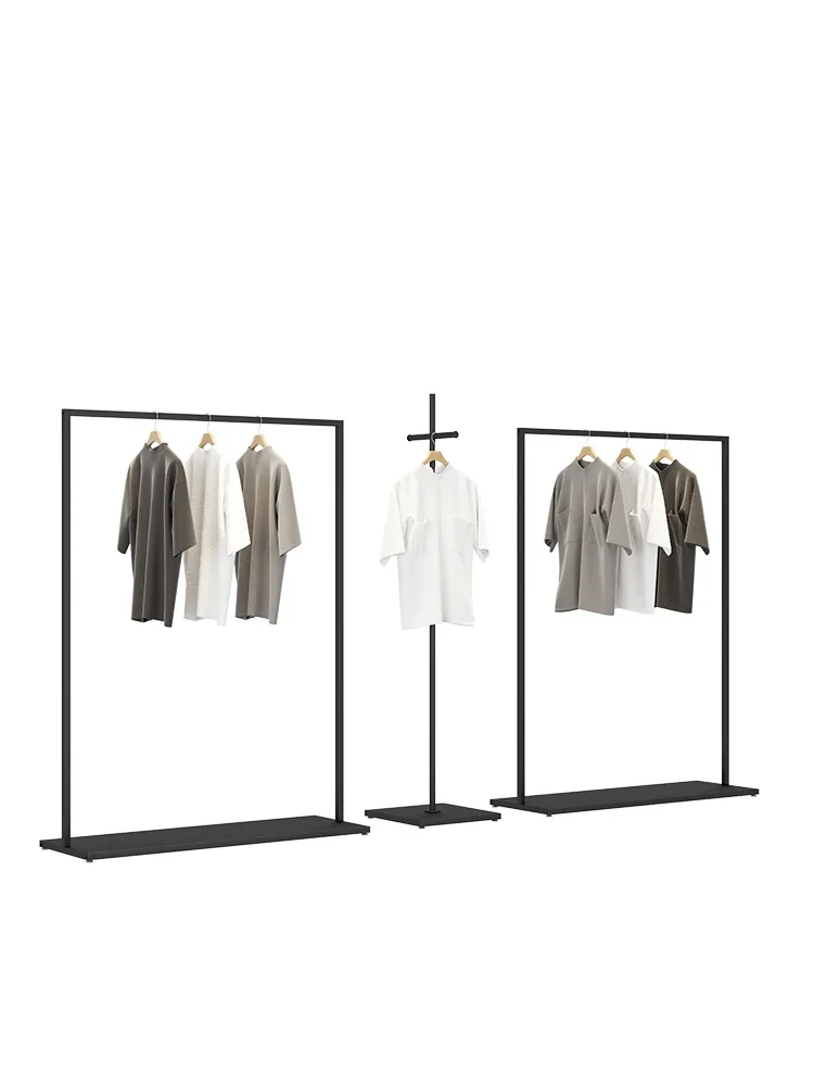 Clothing store display rack wrought iron simple hanger display side hanging floor type