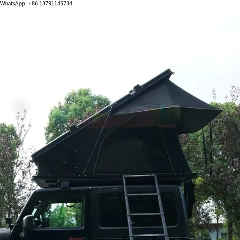 Camping Aluminum Roof Top Tent 3 Person Rooftop Tent Dachzelt Auto Outdoor Hiking Car Triangle Clamshell Hard Shell Roof Tent