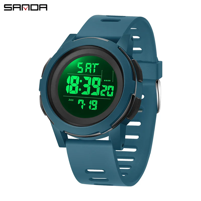 Reloj electrónico popular para estudiantes de moda SANDA para hombres y mujeres, reloj para hombres al aire libre resistente al agua con luz nocturna para mujeres