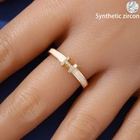 Fashionable H Letter Ring for Women Open Style Zircon Embedded Elegant Korean Design Small Luxury Wind Ring Copper Material