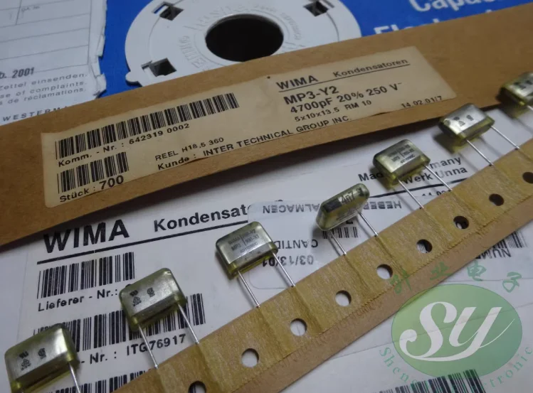 20pcs/lot Original German WIMA MP3 0.0047uF/300VAC 4.7nf 4700pf 4N7 472 Y2 brand new braided tape 10mm free shipping