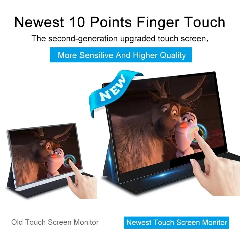 15.6 Inch 4K UHD Touch Screen Portable Monitor 100%sRGB FreeSync HDMI Type-C 3.1 Gaming Moblie Display For XBox PS4/5 Switch PC