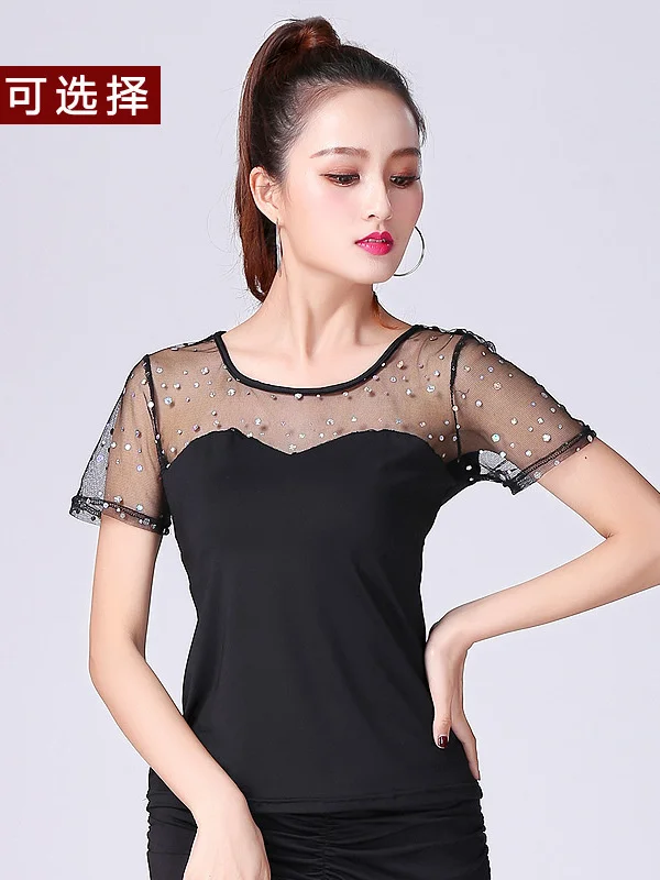 Latin Dance Practice Top Short Sleeve Dance Performance Dress Modern Dance Performace Costume