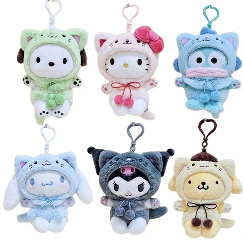 

Корейская оригинальная плюшевая игрушка Sanrio Hello Kittys Kuromi Melody Hangyodon, подвеска для сумки, украшение, брелок для девочек, подарок на день рождения