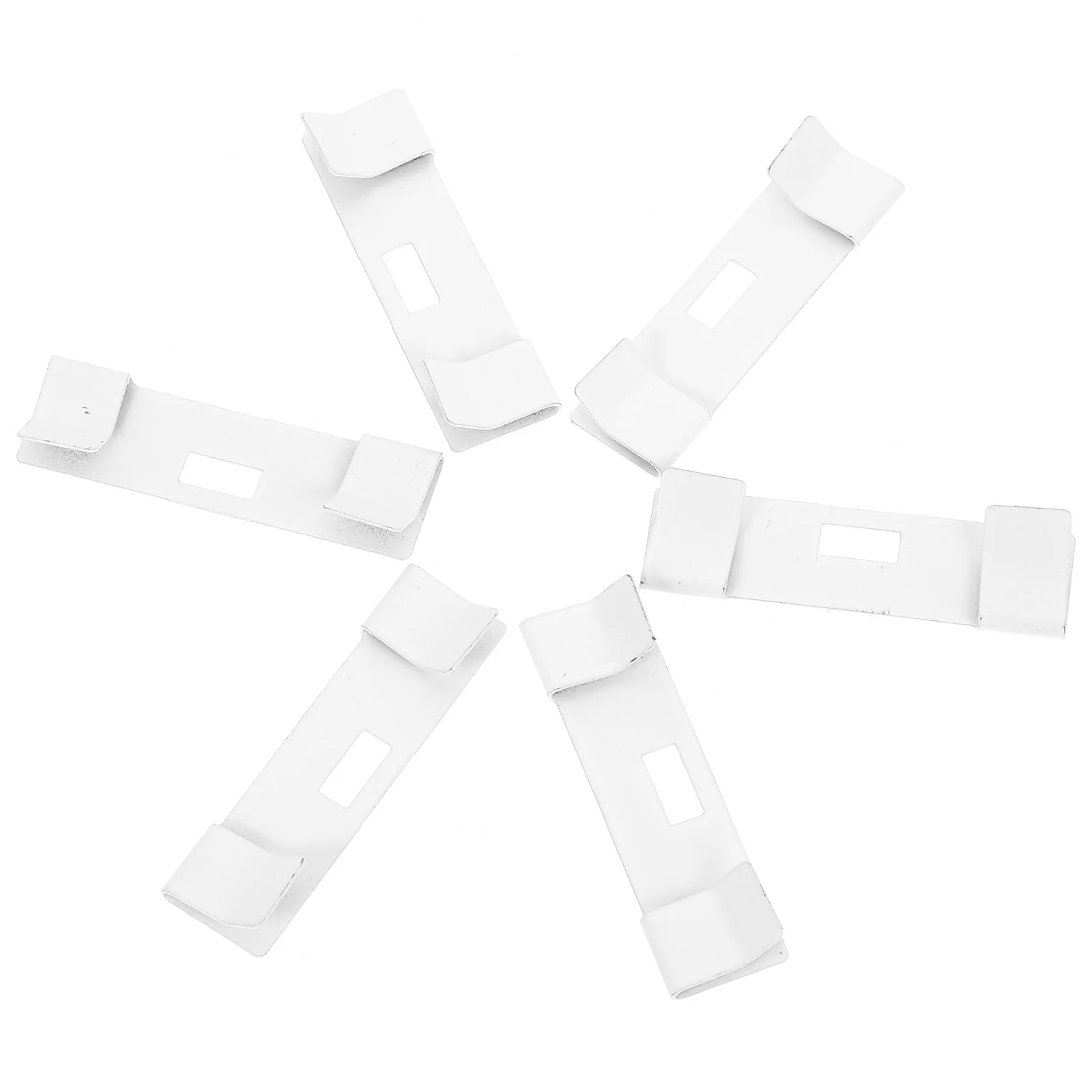 6 Pcs White Curtain Clip Blinds Tabs Replacement Slats Vertical Repair Fixer Metal Parts