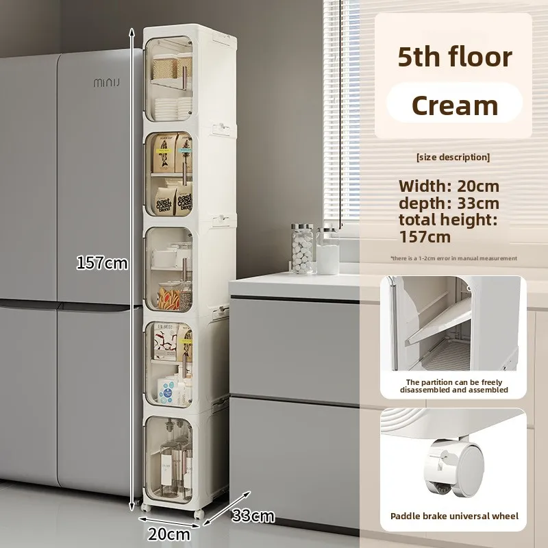 

Firm Crack Cabinet Toilet Narrow Crack Locker Foldable Pulley Dust Crack Storage Cabinet