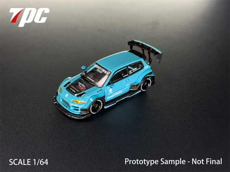 1:64 Kevmannz GT EG blue carbon fiber Diecast Collector's Vehicle Model Car