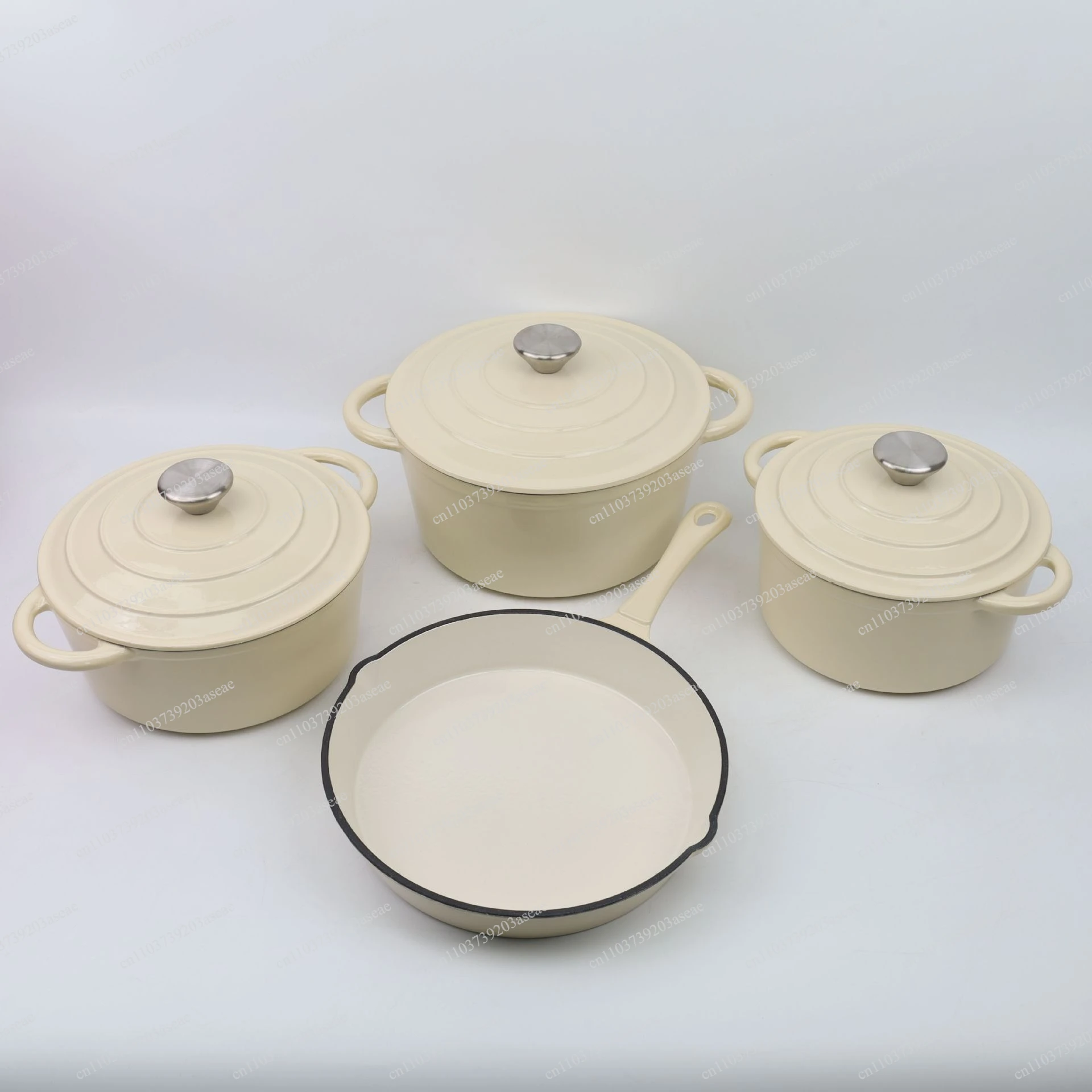 Classic color enamel pot 4-piece set does not pick the stove universal