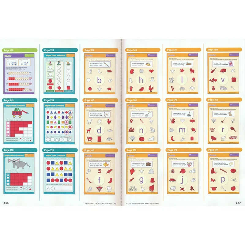 Evan-Moor Top Student، الصف K، كتب الأطفال الذين تتراوح أعمارهم بين 3 4 5 6 كتب مصنفات بخط اليد باللغة الإنجليزية 9781629389745 #3