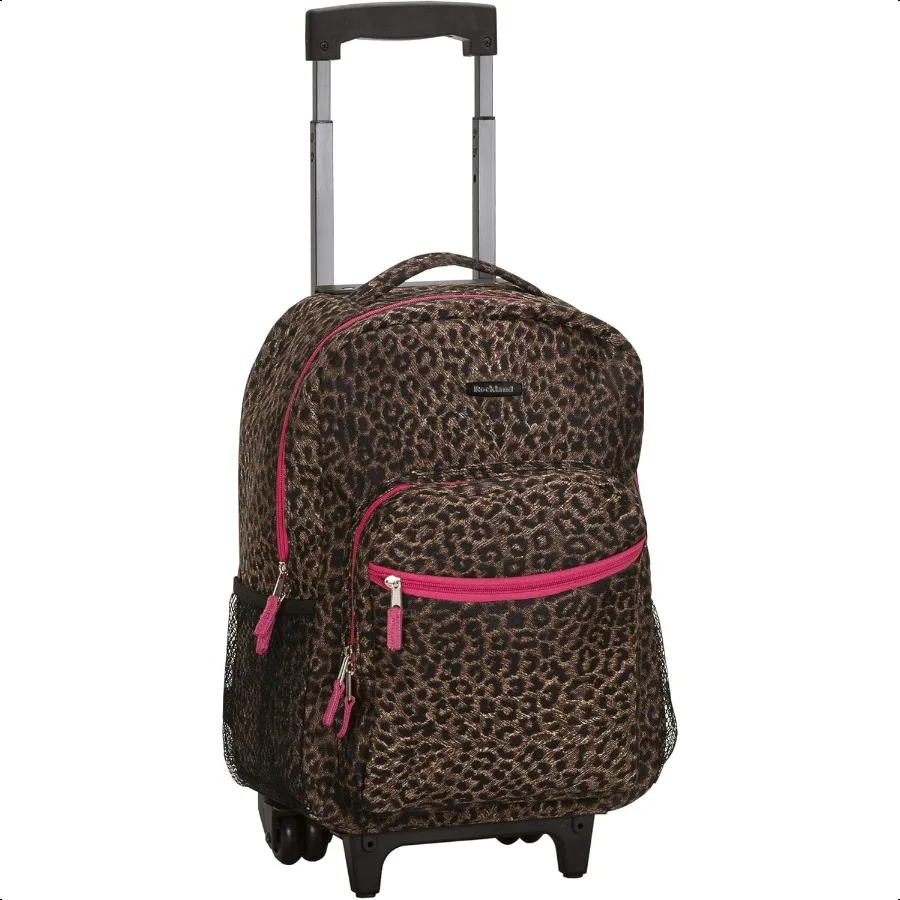 

Double Handle Rolling Backpack PINKLEOPARD 17Inch