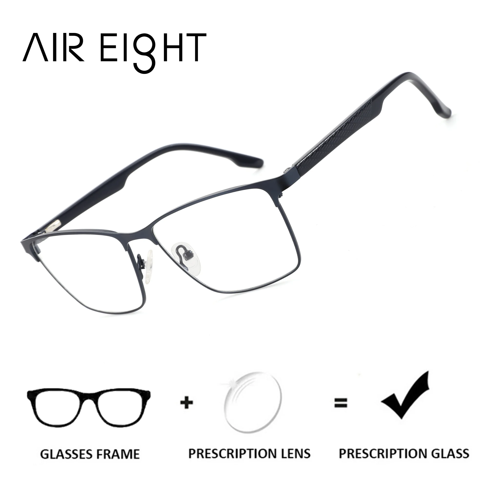 

AIR EIGHT Hight Quality Metal Prescription Glasses Anti Blue Light Photochromic Optical Eyeglasses For Men