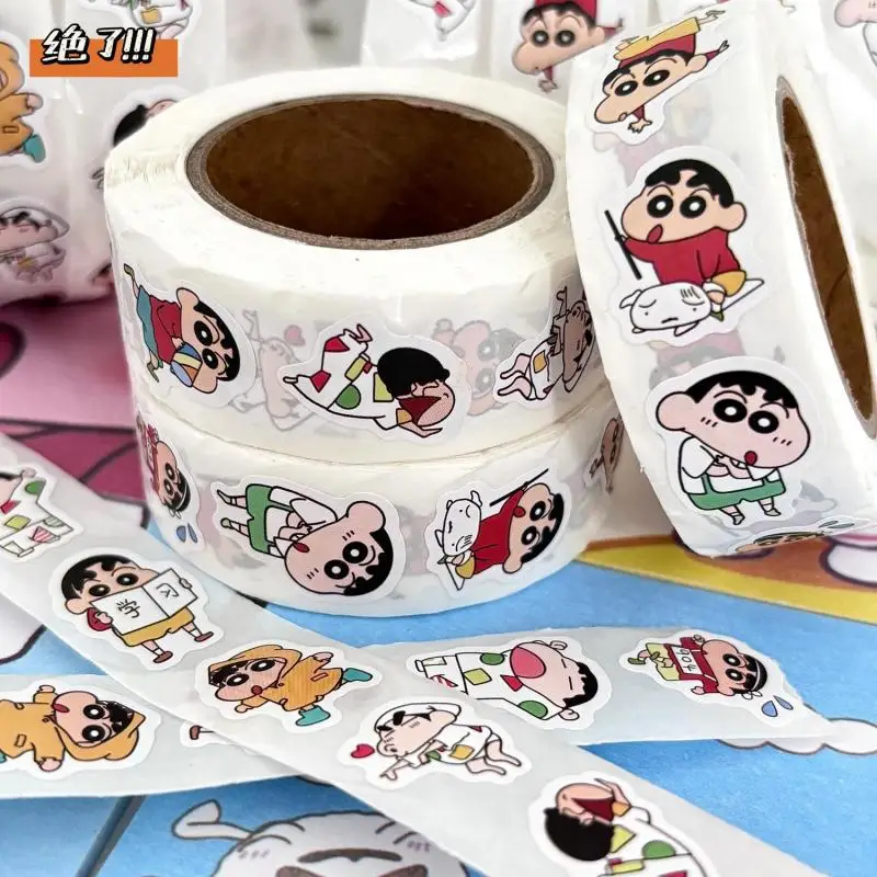 Crayon Shin Chan Kawaii Stickers Anime Cute Cartoon Bandai Adhesive Tape Self-Adhesive Ledger Decorative Dot Sealing Tape