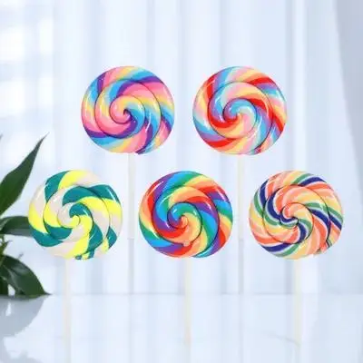 

5Pcs Large Simulation Lollipop Clay DIY Mobile Phone Case Stationery Box Childrens Headwear Keychain Accessory Gift