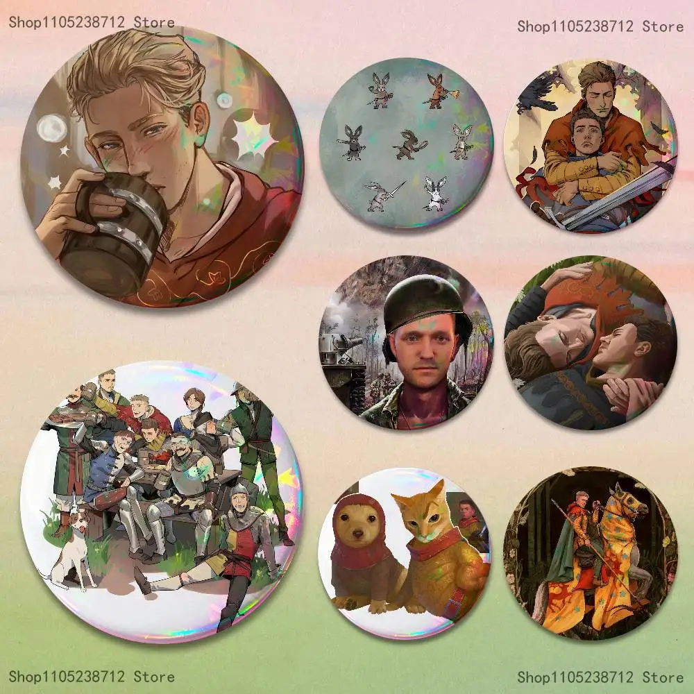 

KCD K-Kingdom Come D-DeliveranceS Anime Cartoon Badge Breastpin for Backpack Clothes Handmade Brooches Gift Accessory