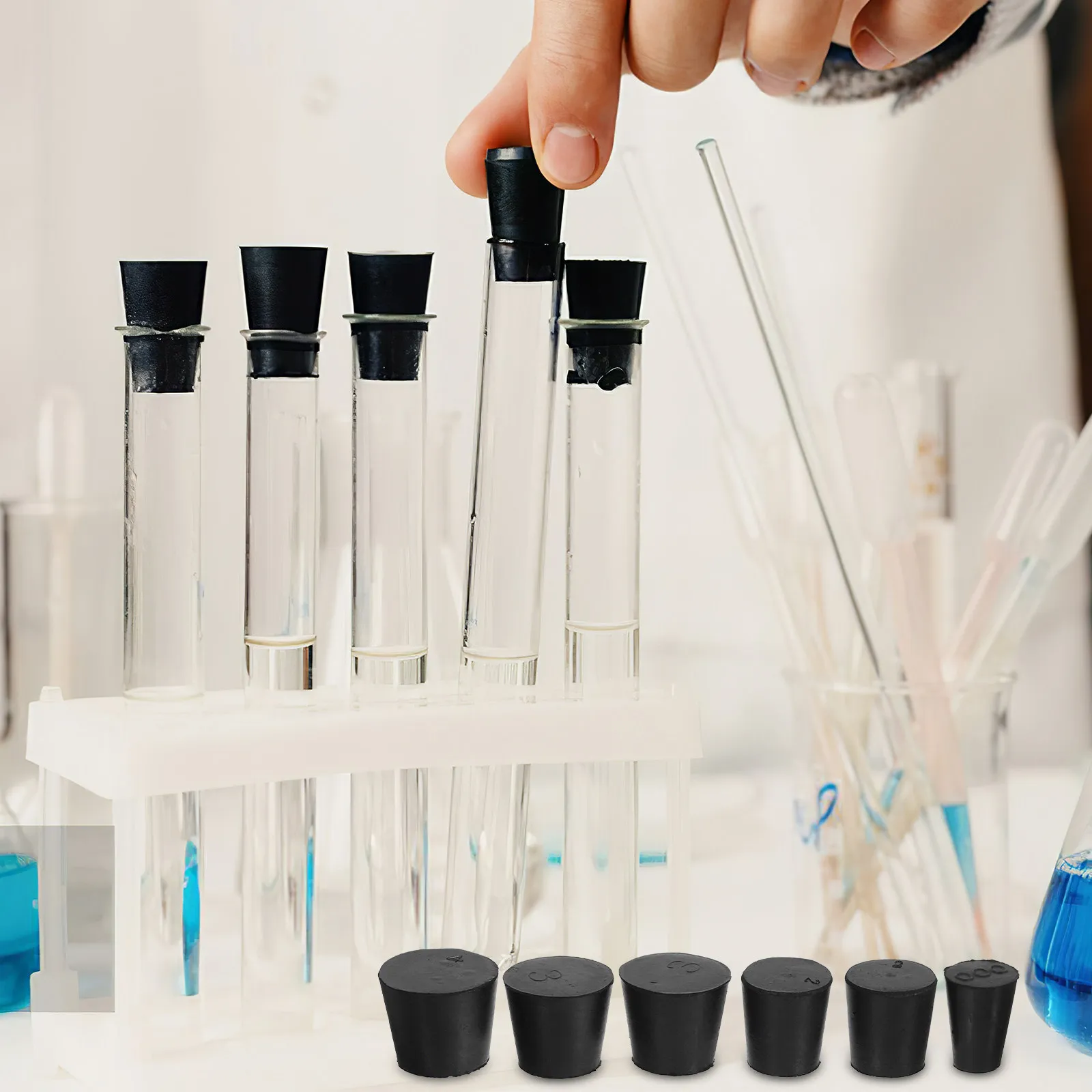 21-pecas-de-tampoes-de-borracha-de-tamanhos-variados-para-selagem-de-frascos-e-tubos-de-ensaio-em-experimentos-de-laboratorio
