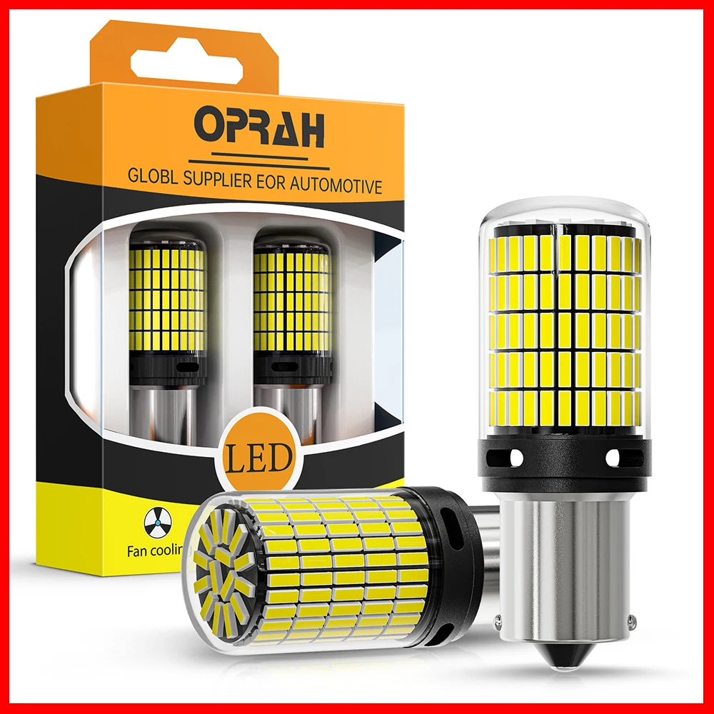Oprah 2pcs High Power Car LED Light 1156 PY21W 1157 BAY15D P21/5W 7440 7443 W21/5W Bulb 4014SMD Canbus Turn Signal Lamp Assembly
