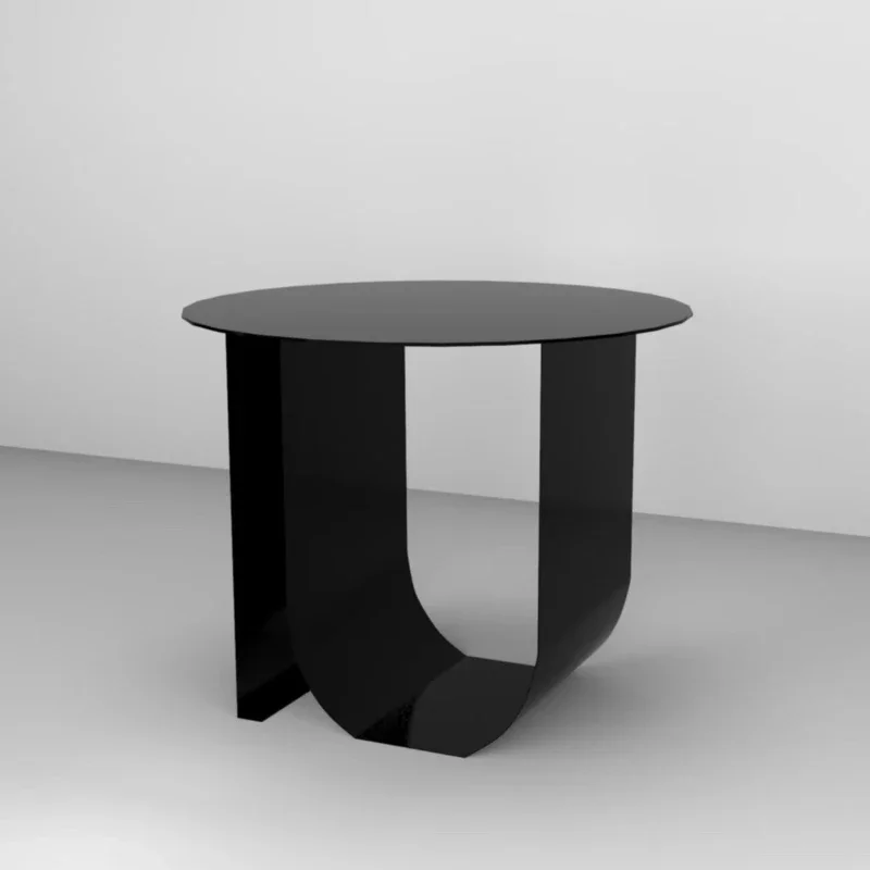 طاولات نهاية حديدية إسكندنافية طاولة شاي بجانب السرير مع رف تخزين طاولة زاوية حديثة لغرفة المعيشة موفرة للمساحة #5