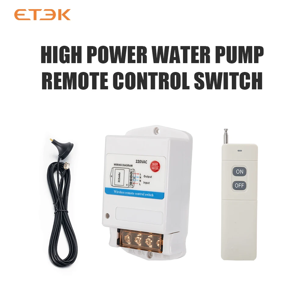 ETEK Wireless remote control switch 220V 380V Water Pump Industrial Intelligent High power household Wireless Electrical Switces