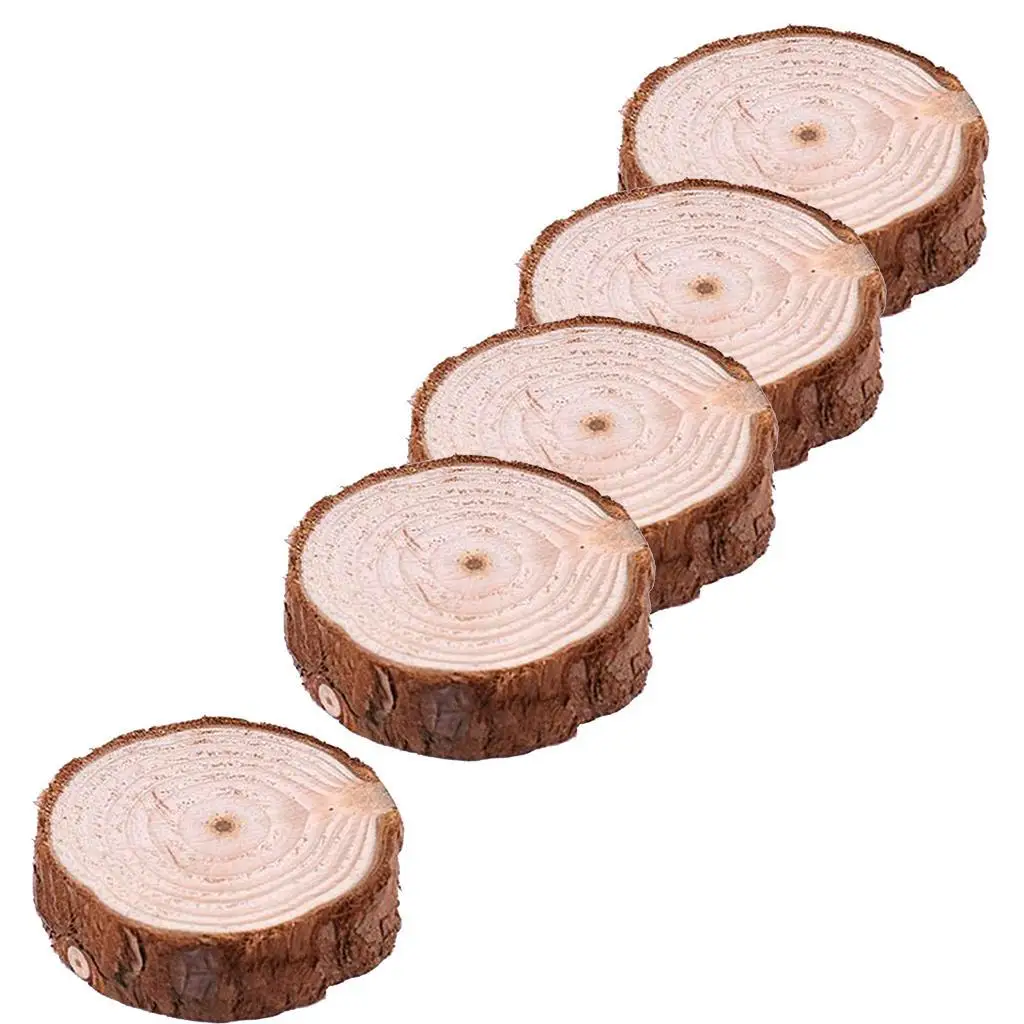 DIY Wood Kit Natural Round Log Discs Wooden Craft Supplies for Home Decor and Special Events