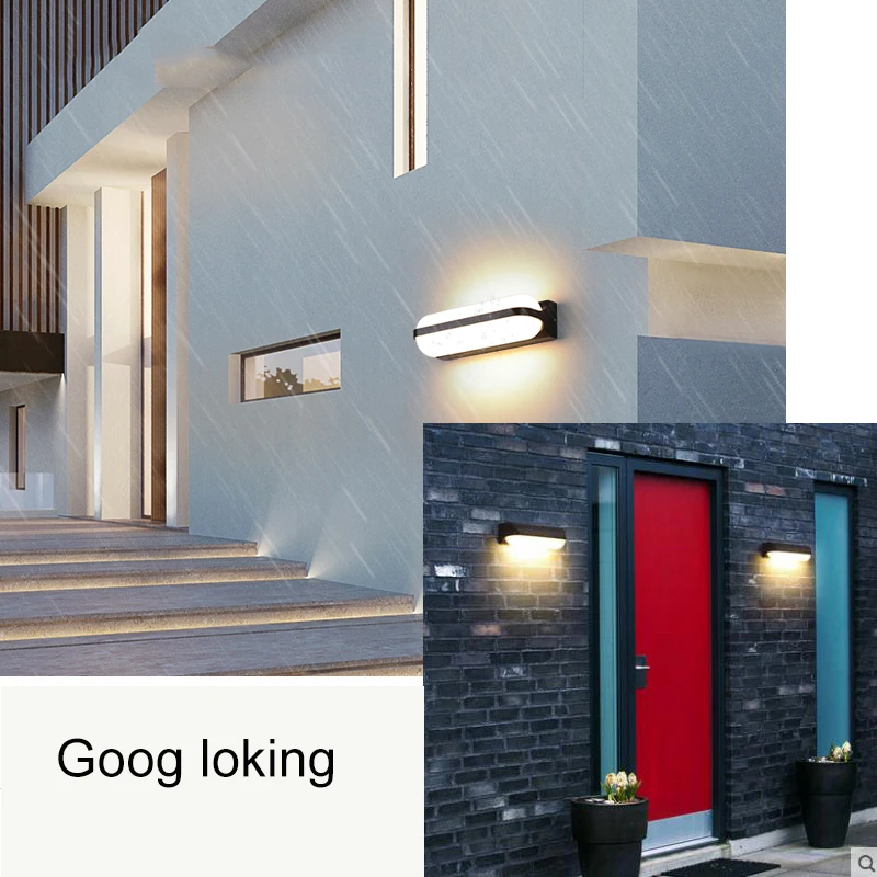 Светодиодный настенный светильник, водонепроницаемый настенный светильник IP65, внутренний уличный светильник, светильники для крыльца, балконные садовые светильники, уличный настенный светильник