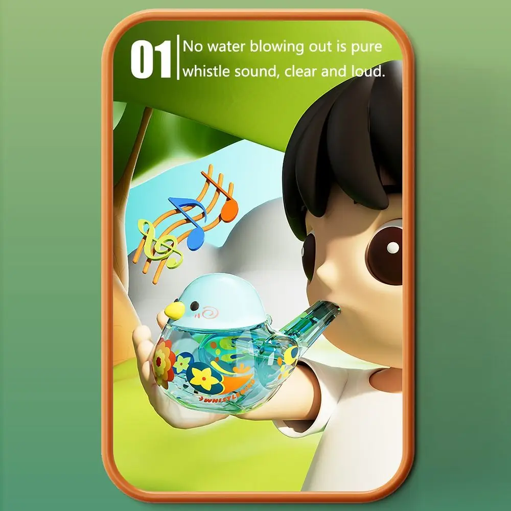 Filled with Water Water Bird Whistle Hanging Rope Soft Voice Water Musical Whistles Pronunciation Training Develop Mouth Muscles