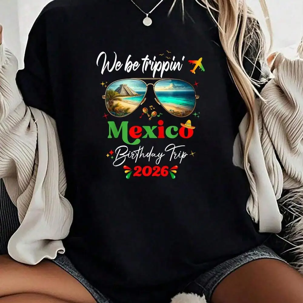 Women s Breathable And Comfortable Round Neck T-Shirt Cancun Mexico Cozumel Cabo Vacation Birthday 2026 Girls Trip T-Shirt