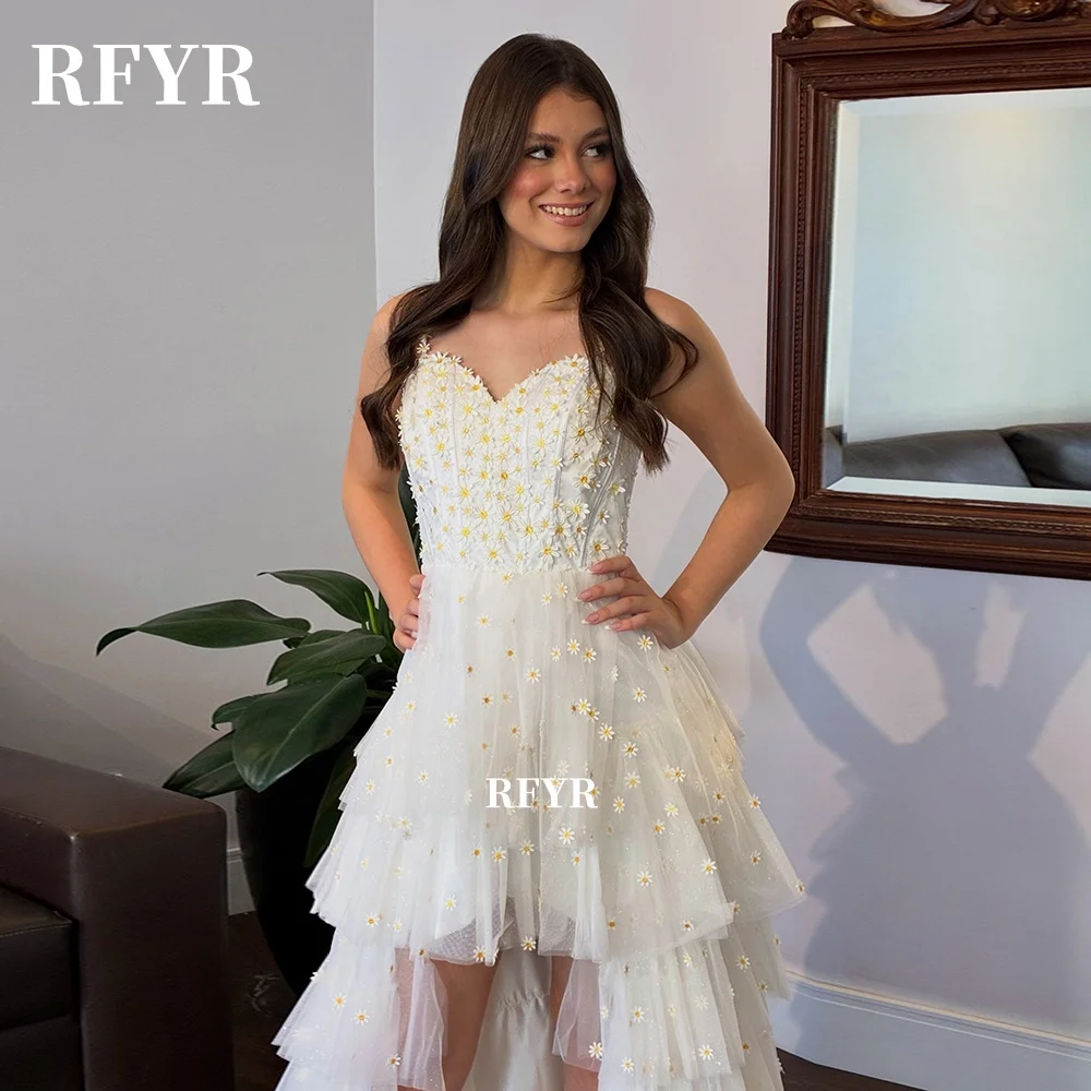 RFYR Little Daisy Prom Dress with Layers High Low Party Gowns A Line Princess Dress Sweetheart Vestidos De Noche Customized