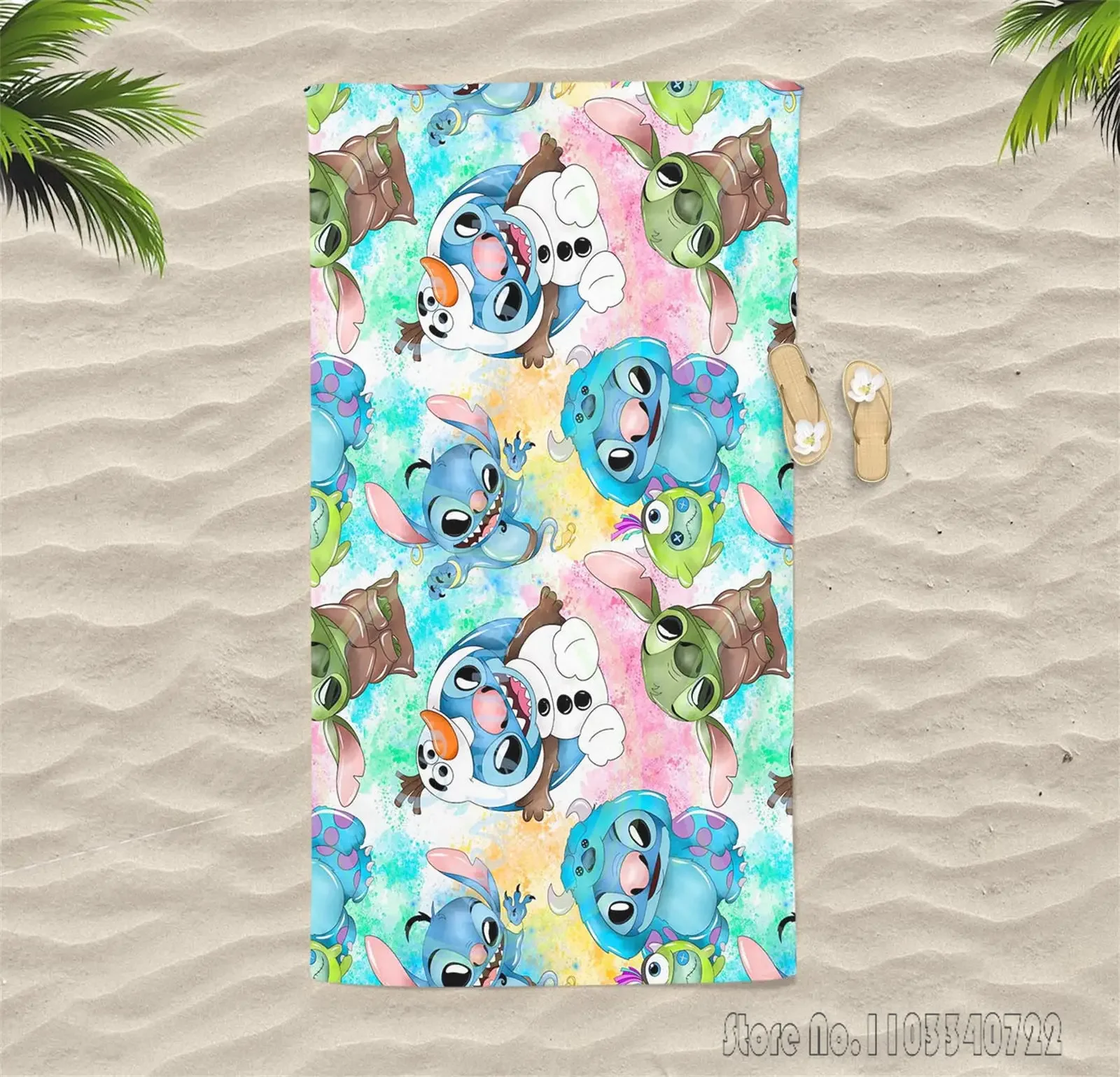 Stitch Shower Bath Towels Microfiber Beach Swimming Towel Decor for Kids Gift 75x150cm