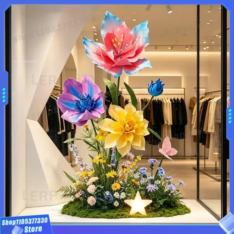 Monet Style Bionic Lily Floral Arrangement Wall Clock Decorative Atmosphere Window Background Scene Art Home Decoration