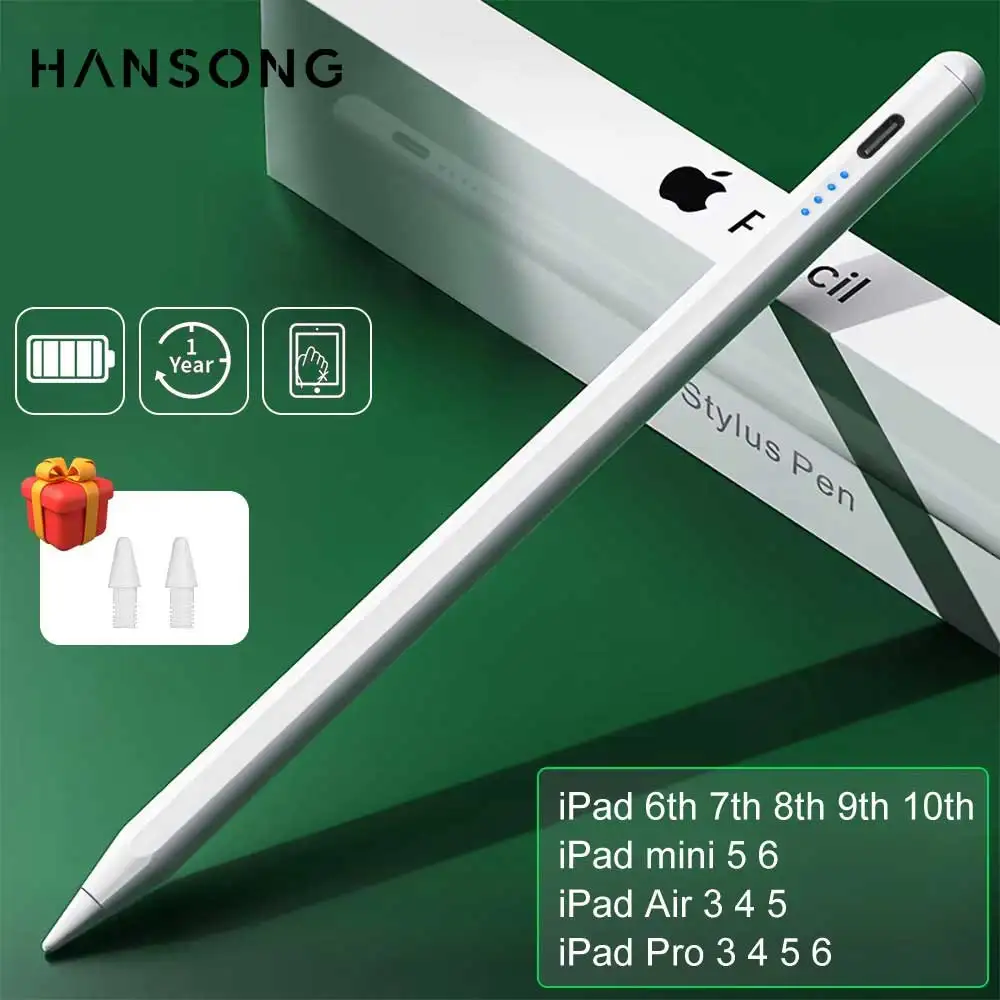 For iPad Pencil 2025 Air 6 M3 Pro M4 Stylus Pen with Palm Rejection Tilt for iPad Pro 11 12.9 Air 4/5 7/8/9/10th Mini 5 6 Tablet
