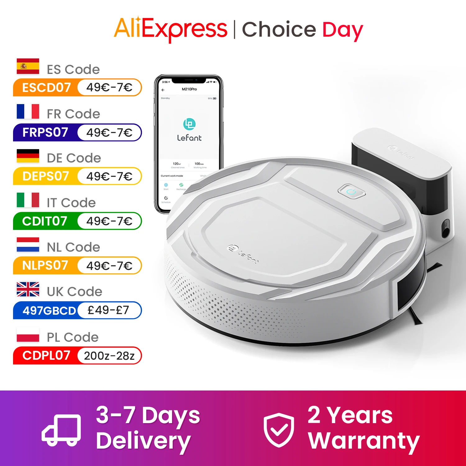 Aspirateur Robot gauche, autonomie de 120 minutes, charge automatique, contrôle Wi-Fi/App/Alexa, appareil ménager intelligent