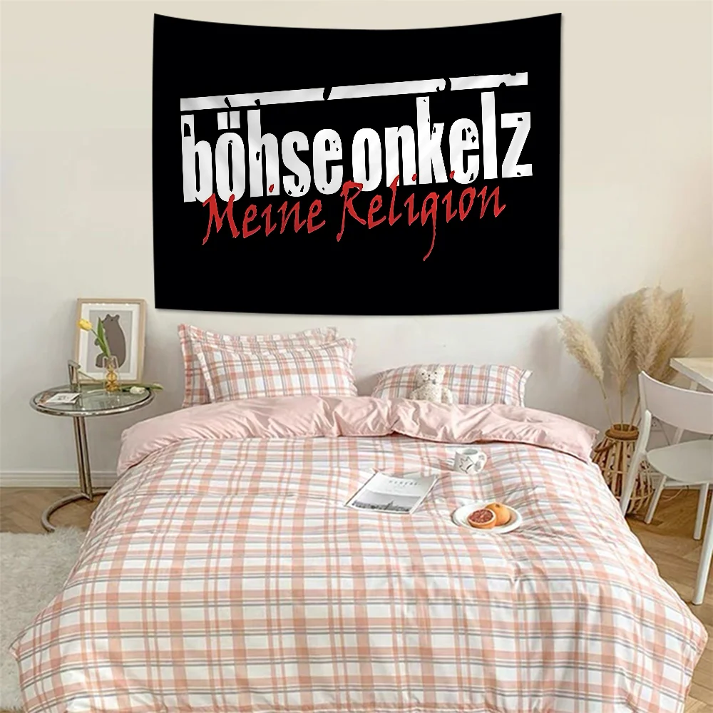 Germany B-Bohse O-Onkelz Printed Large Wall Tapestry Art Science Fiction Room Home Decor Decor Blanket