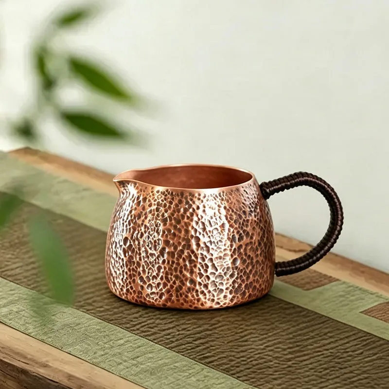 Hand Hammered Pure Copper Fair Pitcher Multiple Styles Retro Cha Hai For Home Gongfu Tea Ceremony Accessory