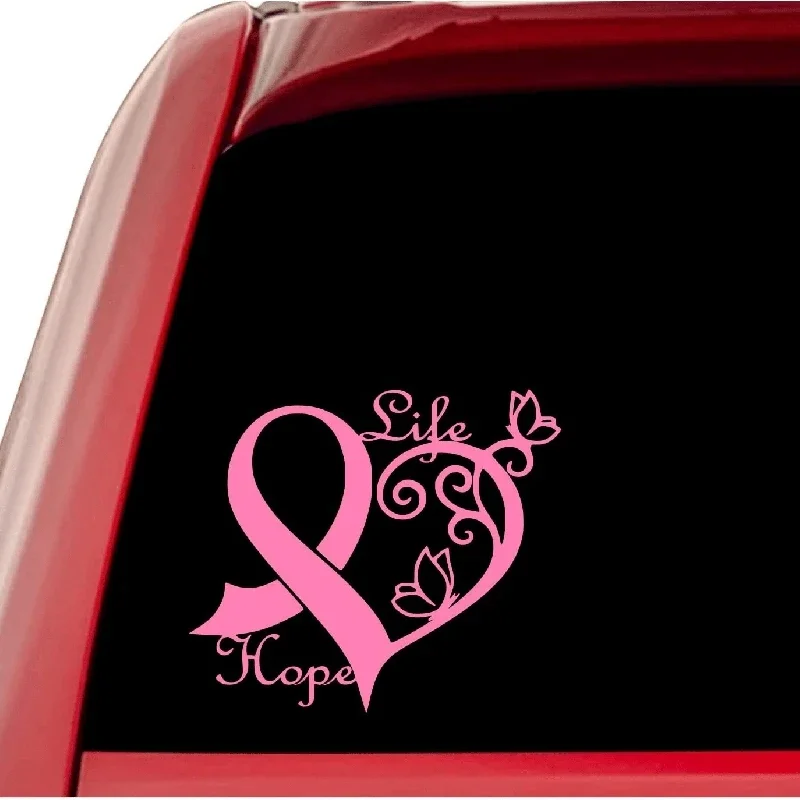 Ribbon Heart Butterfly Rattan Life Hope Car Sticker Decoration Rear Windshield Bumper External Accessories PVC Vinyl Decals