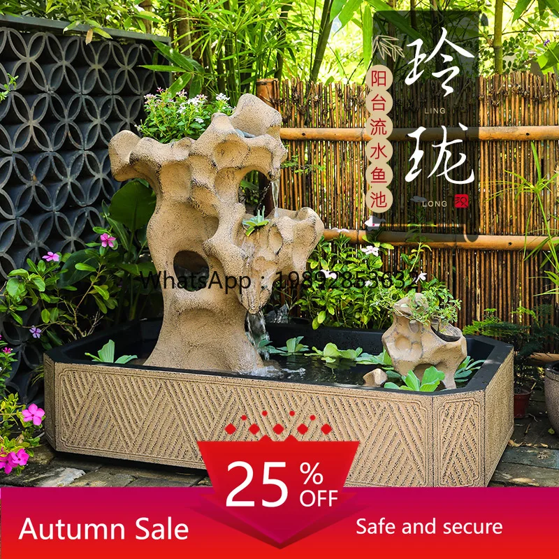 

XL Courtyard Fish Pond Water Flow Ornament Garden Water Feature Arrangement Balcony Terrace Fountain Decoration