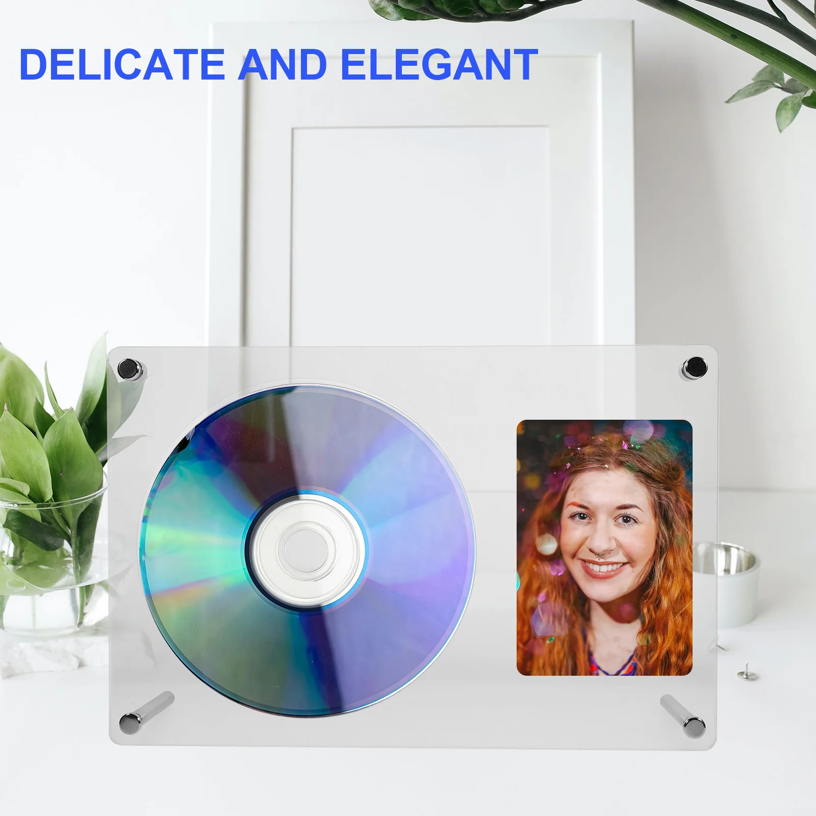 Acrylic CD Stand Rack Transparent Record Display Holder Decorative Album Collection Bedroom Living Room Tabletop Fine Craft