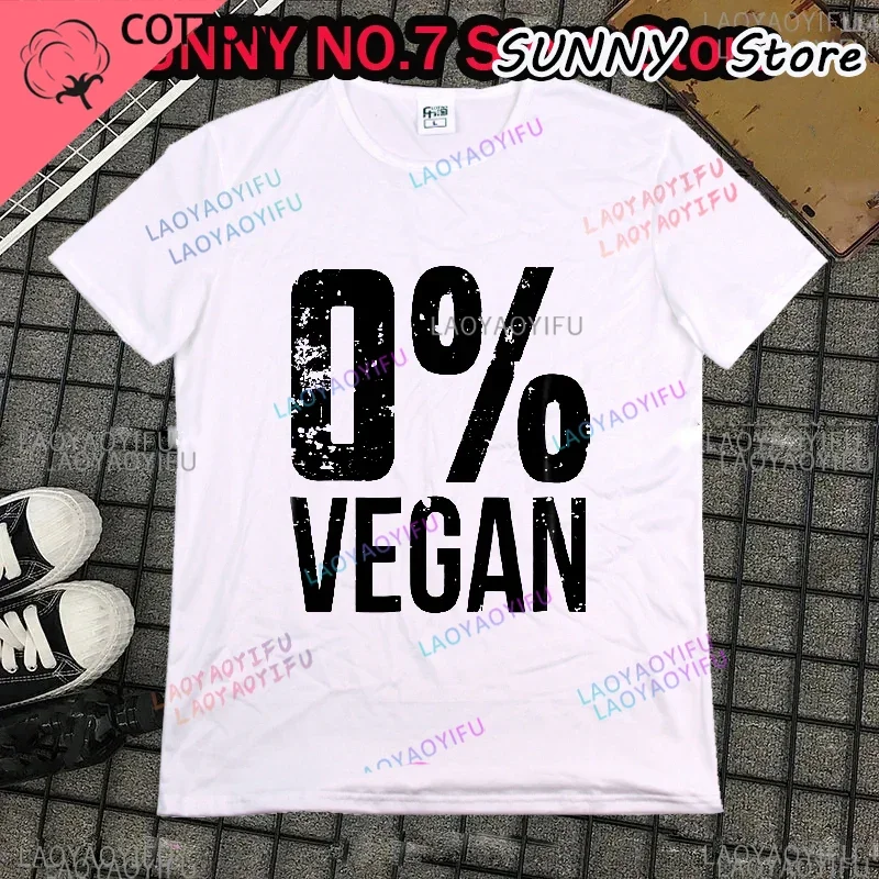 Zero Percent Vegan T shirt men Funny BBQ Carnivore Meat Eater women T-Shirt Top tee Tshirts for Men humor clothing funny tshirts