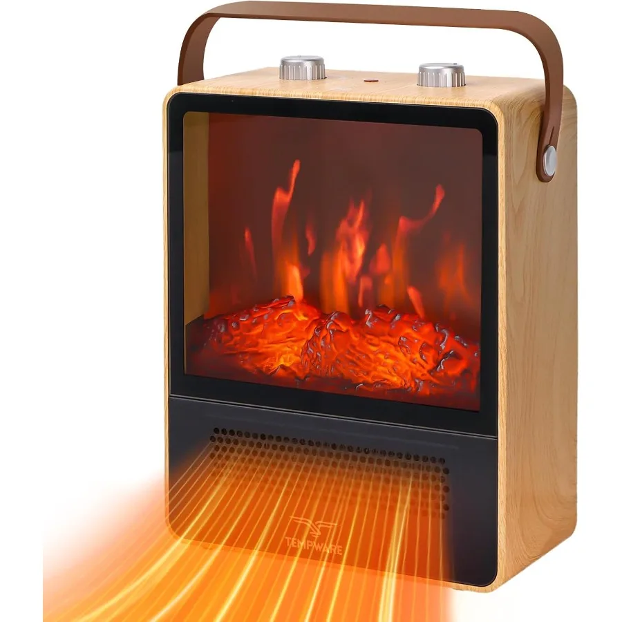 

Electric Fireplace Heater 1500W Portable Space Heater with Realistic 3D Flame Effect and Overheating Safety Protection Ideal fo