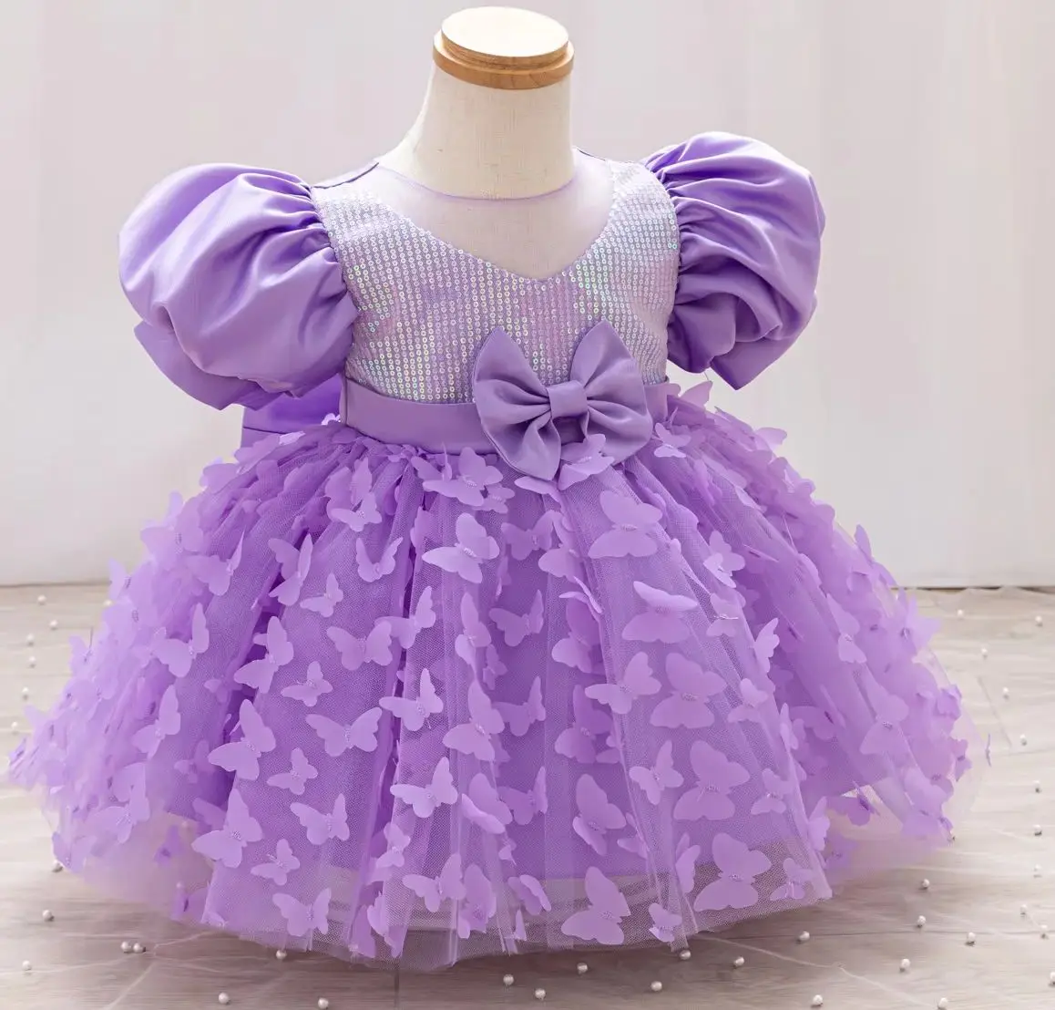 Baby Girl Birthday Dress for Occasions Butterfly Girl Party Dresses Kid Clothes 1- 6 Years