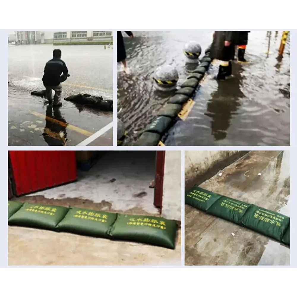 1Pcs New Reusable Water Absorbent Sandbag Canvas 25x50cm 40x60cm Flood Barrier Bag Green Dam Bags For Home Garage Door Basement