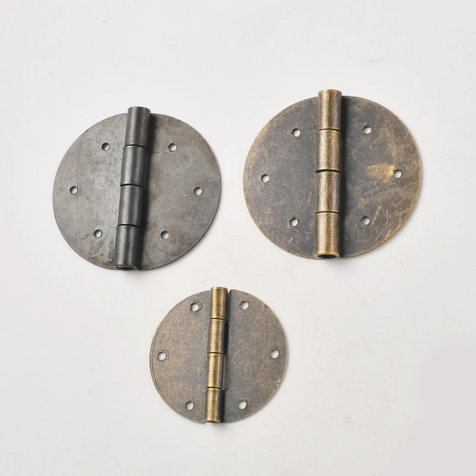 Round hinge black bronze Chinese antique hinge mahogany Chinese furniture wardrobe shoe cabinet door surface