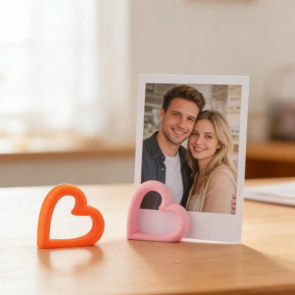Herzförmiger Polaroid-Bilderhalter: Dekorativer Herz-Fotoständer für Zuhause und Schlafzimmer, Sofortbild-Präsentation