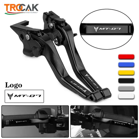 2023 Yamaha MT-07 MT 07 FZ07 MT07 FZ 07 2014-2022 짧은 브레이크 클러치 레버 오토바이 CNC 조정 가능한 브레이크 클러치 레버