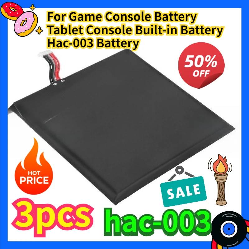 

For Game Console Battery Tablet Console Built-in Battery Hac-003 Battery 3pcs