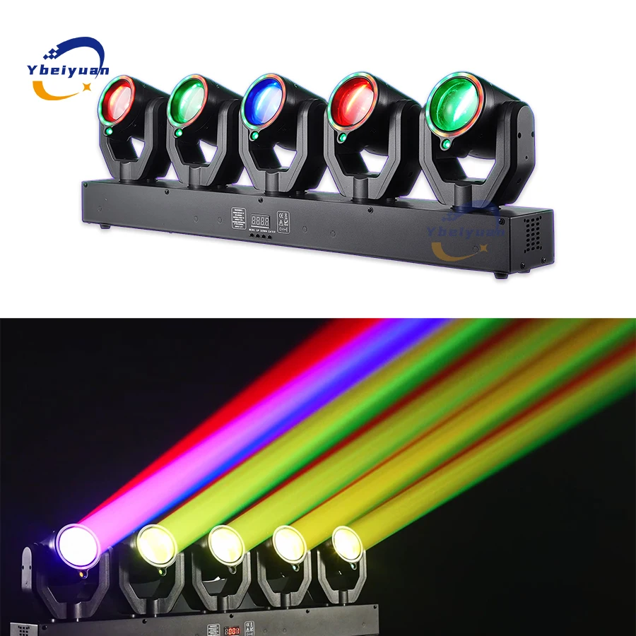 5 tĂȘtes XY rotatif 180W LED faisceau Ă tĂȘte mobile DJ Disco lumiĂšre DMX512 commande vocale faisceau RGBW + Laser vert pour fĂȘte Bar noĂ«l
