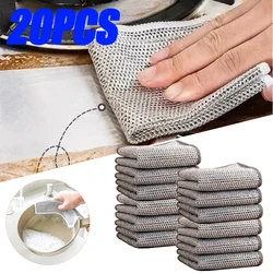 Metal Wire Mesh Cleaning Cloths Universal Sink Faucet Tea Stain Rag Microwave Gas Stove Dishwashing Scouring Pad Kitchen Towels