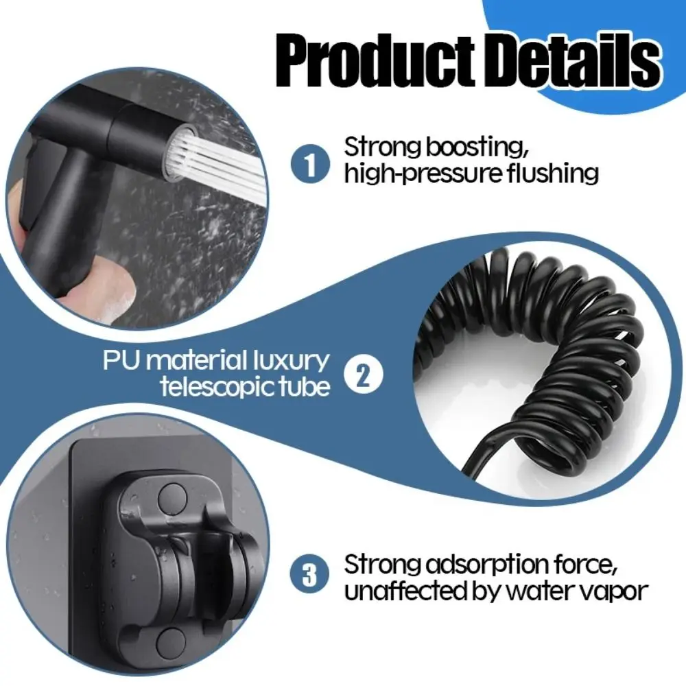 

Ручной распылитель для биде высокого давления, гибкий шланг, без держателя палочки, головки распылителя для унитаза, простая установка, не протечек